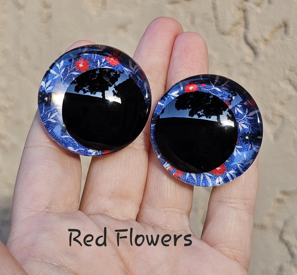 Red Flowers Off Center Safety Sinker Eyes 16-35mm