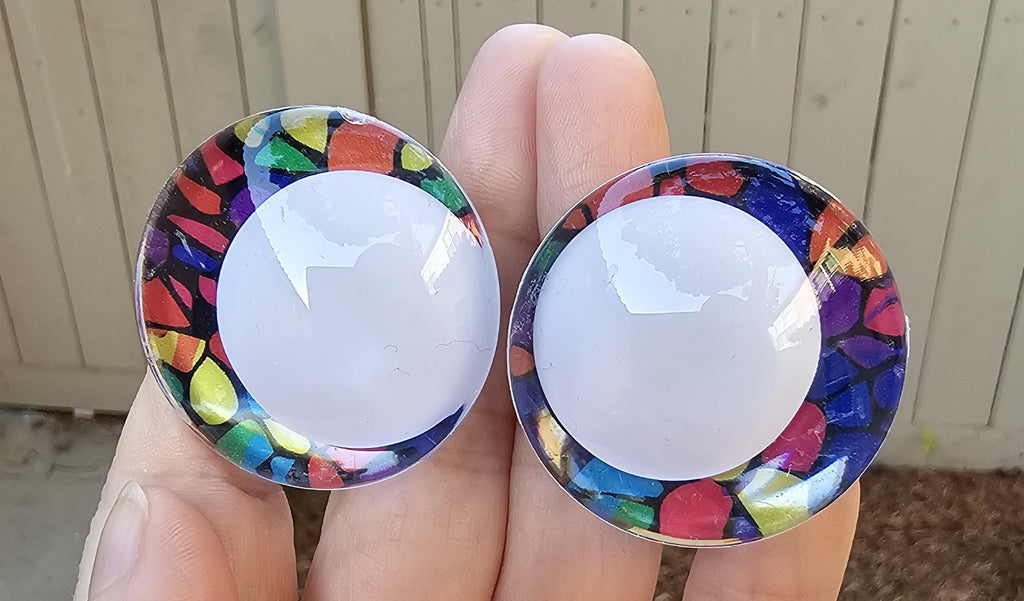 Stained Glass Off Center Safety Sinker Eyes 16-35mm