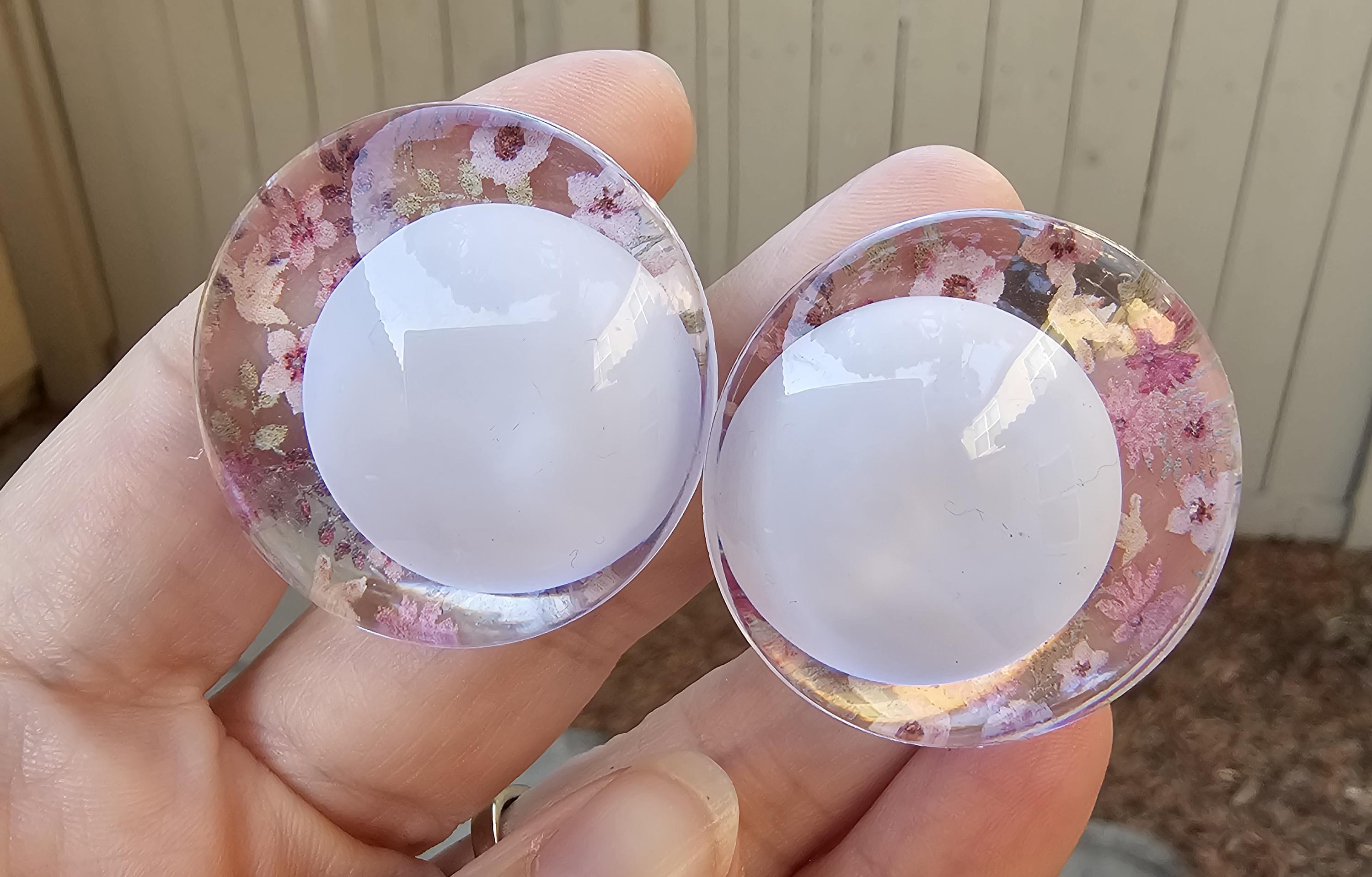 Pink Flowers Off Center Safety Sinker Eyes 16-35mm