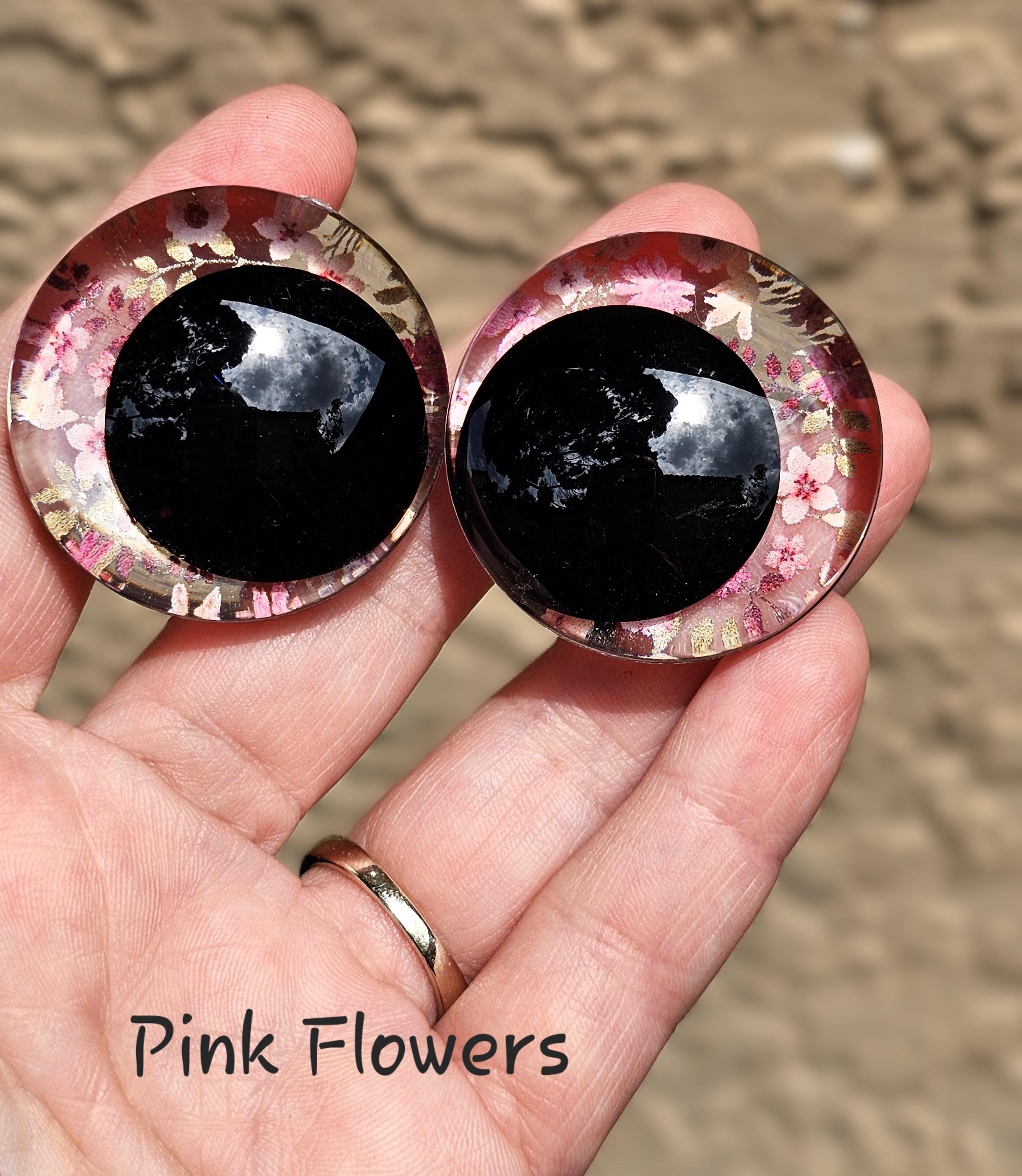 Pink Flowers Off Center Safety Sinker Eyes 16-35mm