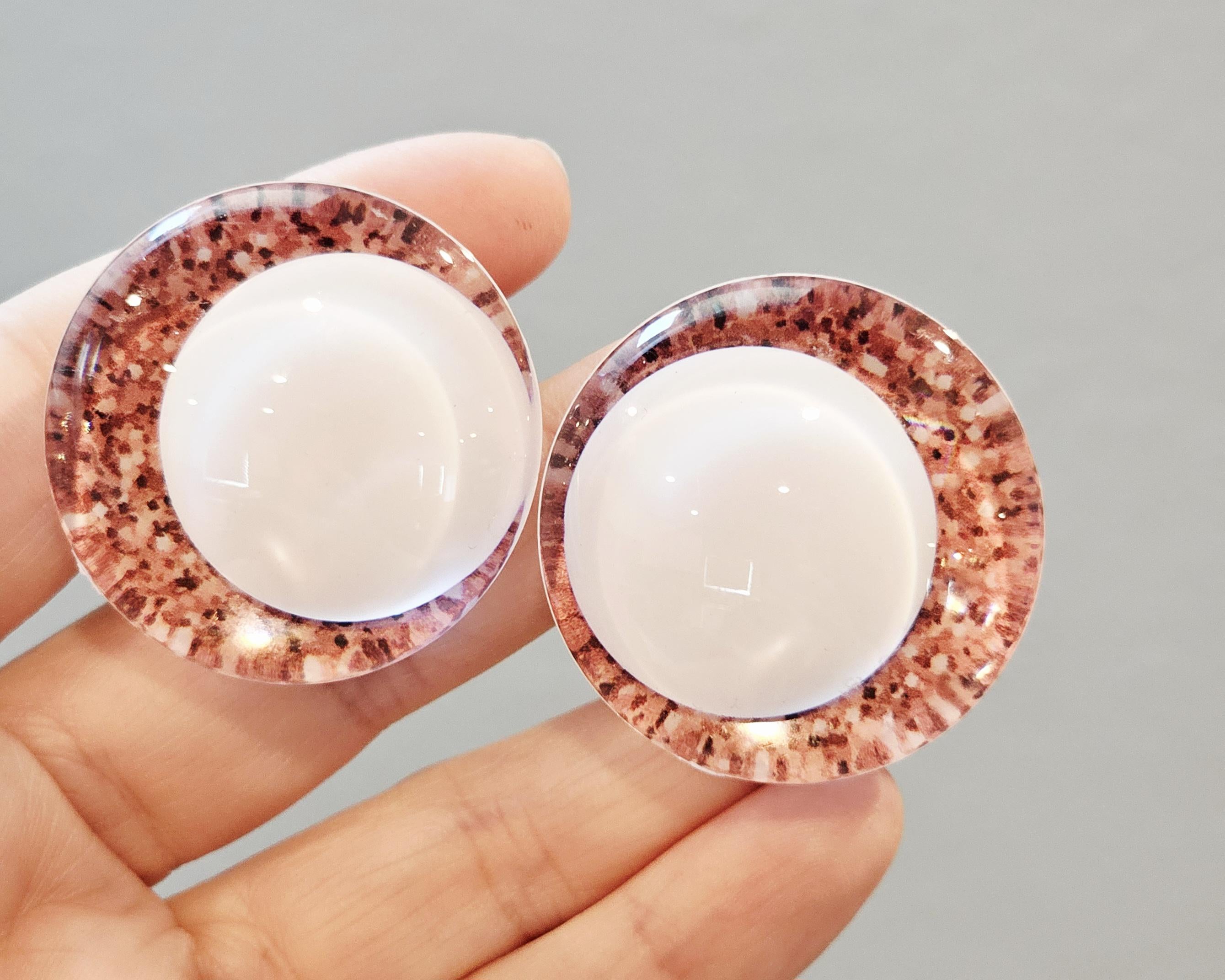 Rose Sparkle Off Center Safety Sinker Eyes 16-35mm
