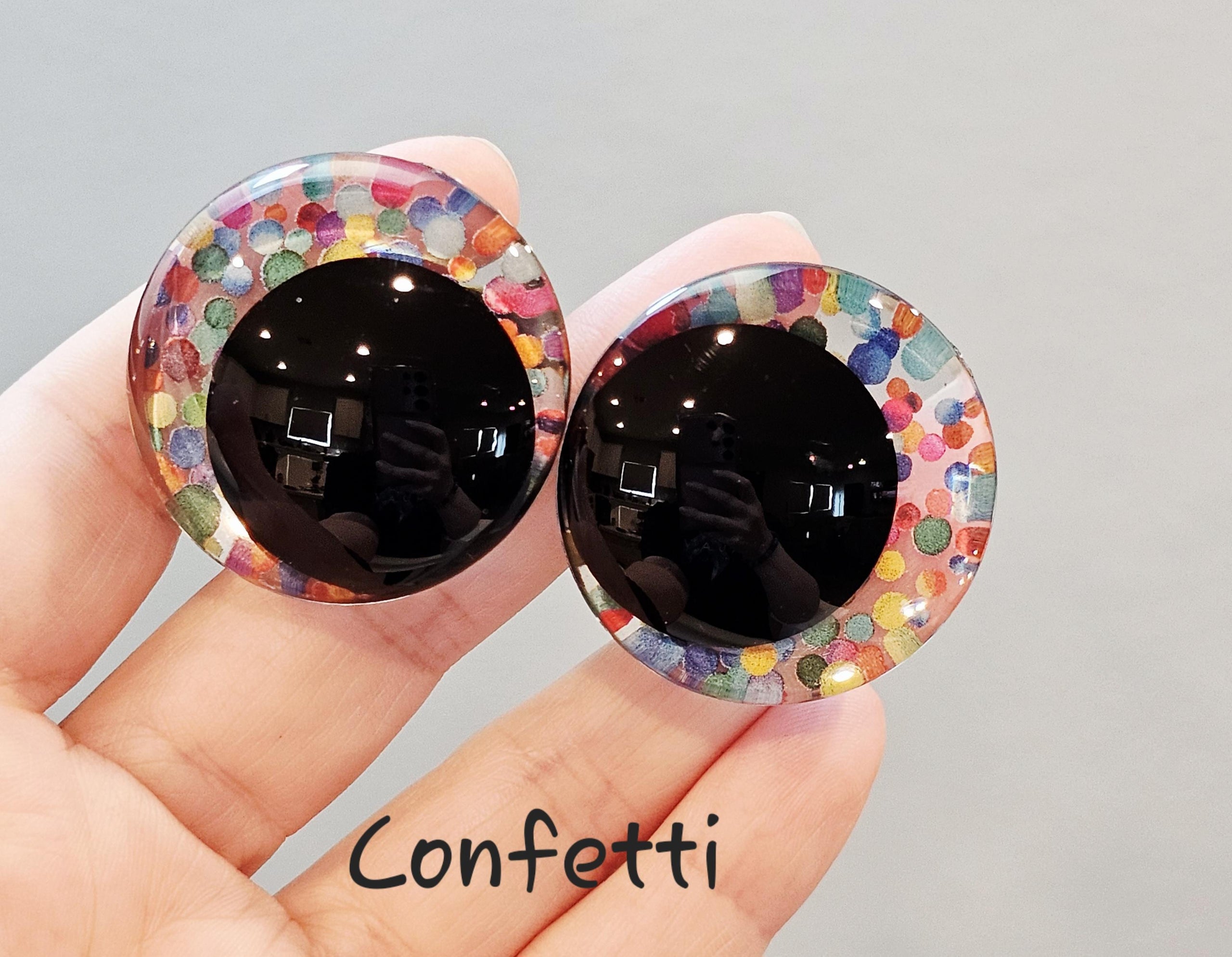 Confetti Off Center Safety Sinker Eyes 16-35mm