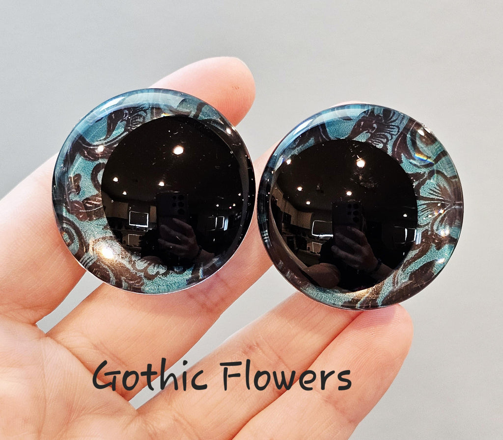 Gothic Flowers Off Center Safety Sinker Eyes 16-35mm