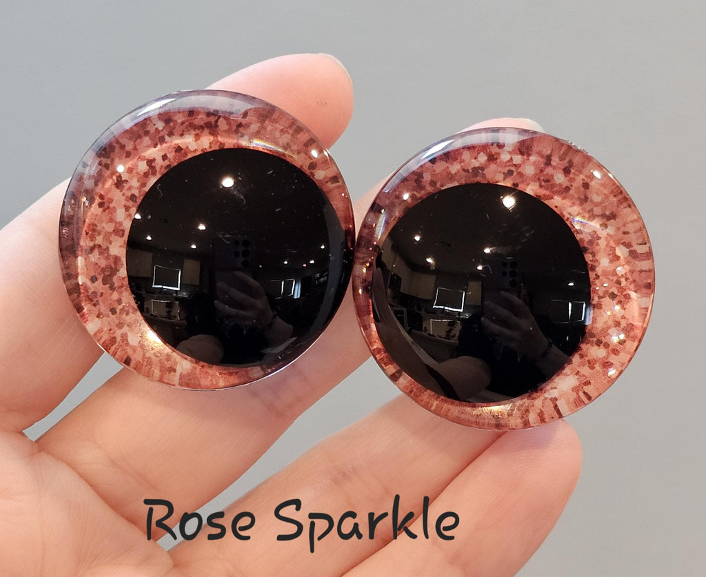 Rose Sparkle Off Center Safety Sinker Eyes 16-35mm