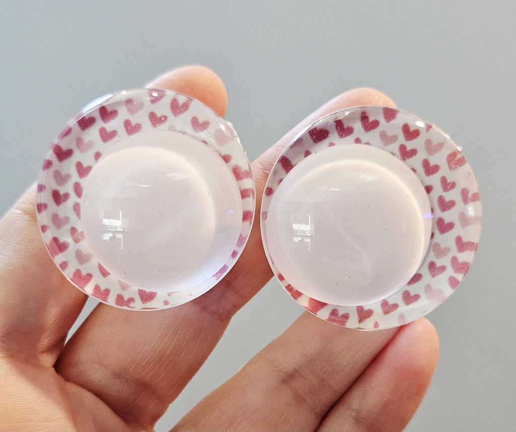 Pink Hearts Off Center Safety Sinker Eyes 16-35mm