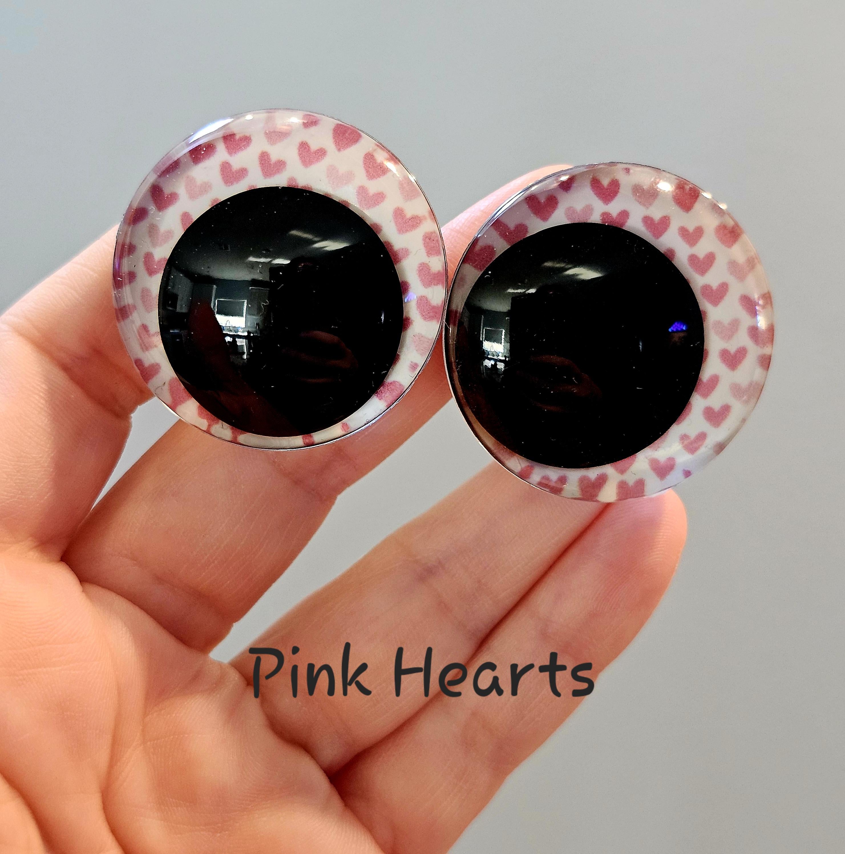 Pink Hearts Off Center Safety Sinker Eyes 16-35mm