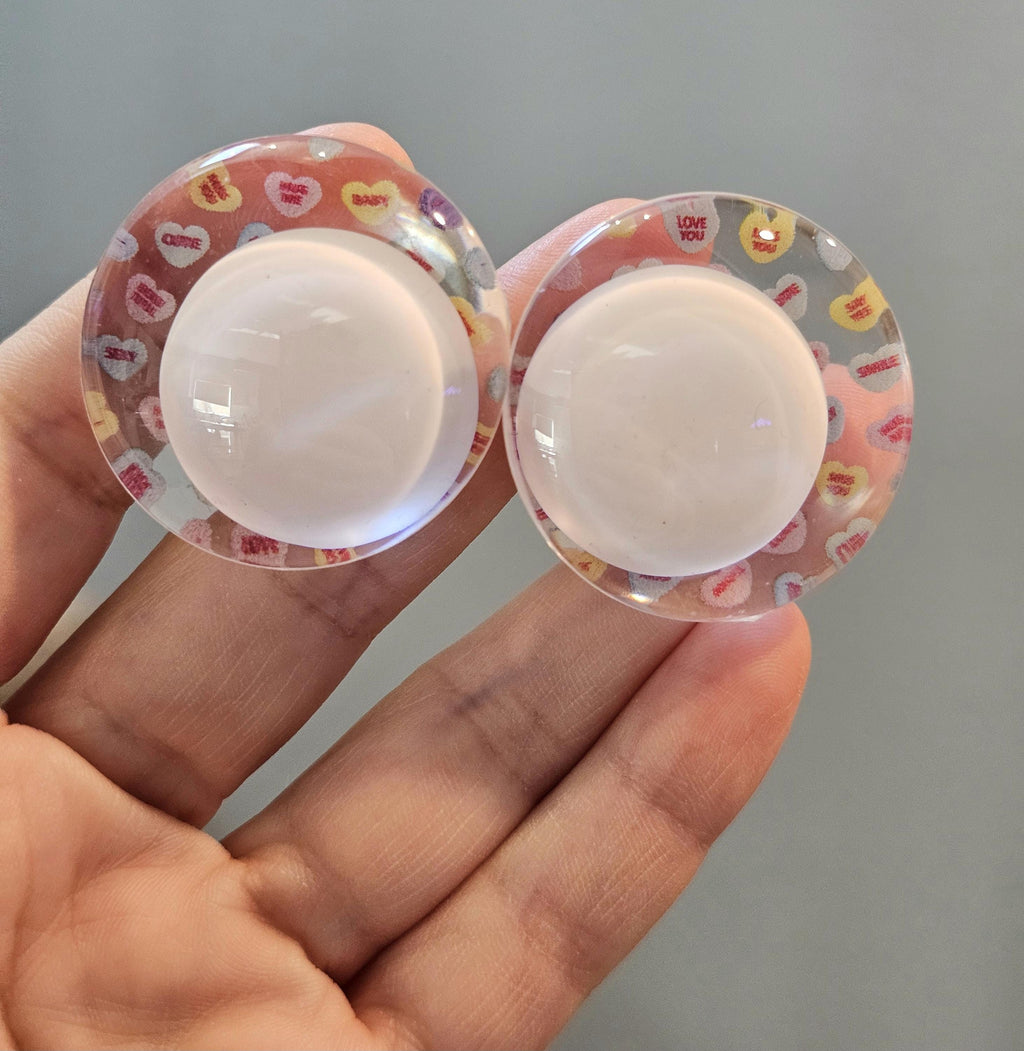 Candy Hearts Off Center Safety Sinker Eyes 16-35mm