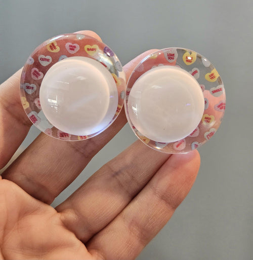 Candy Hearts Off Center Safety Sinker Eyes 16-35mm