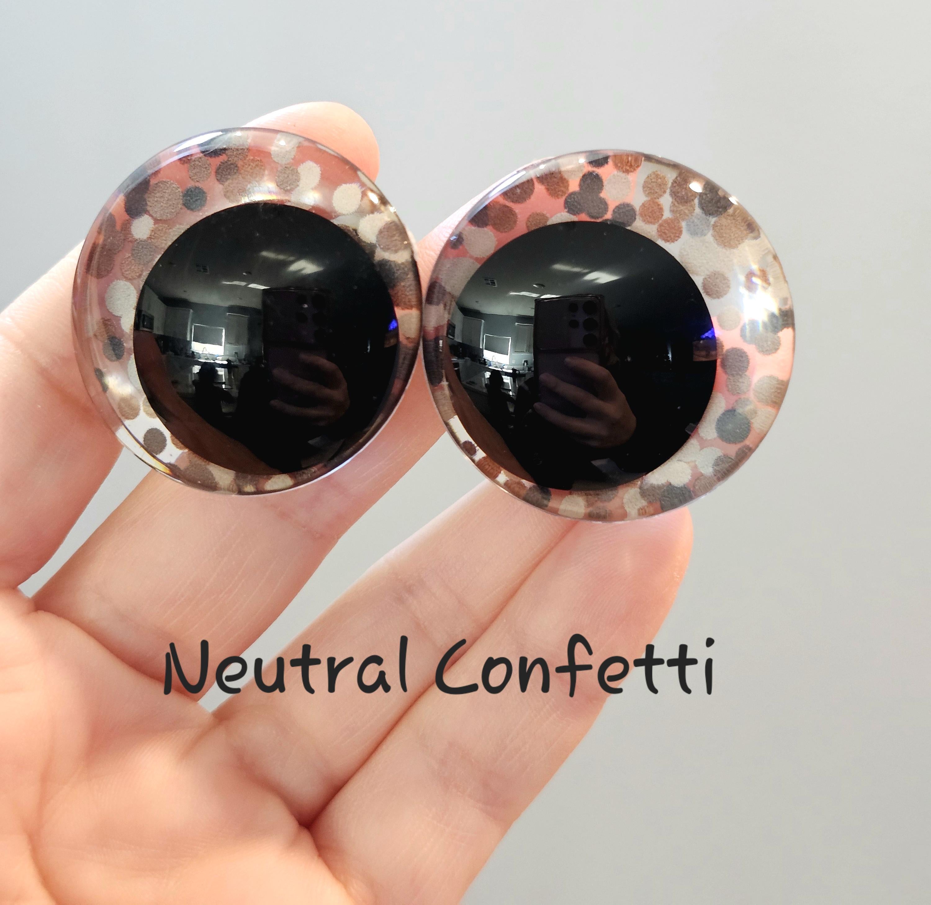 Neutral Confetti Off Center Safety Sinker Eyes 16-35mm