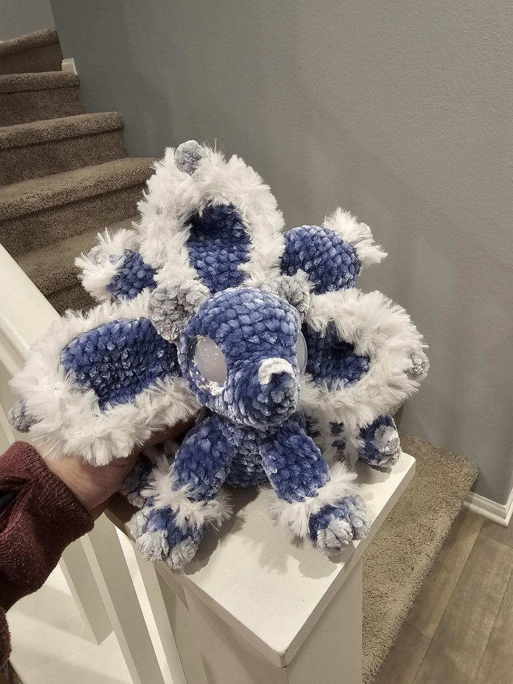 Handmade Crocheted Lotus the Snow fox
