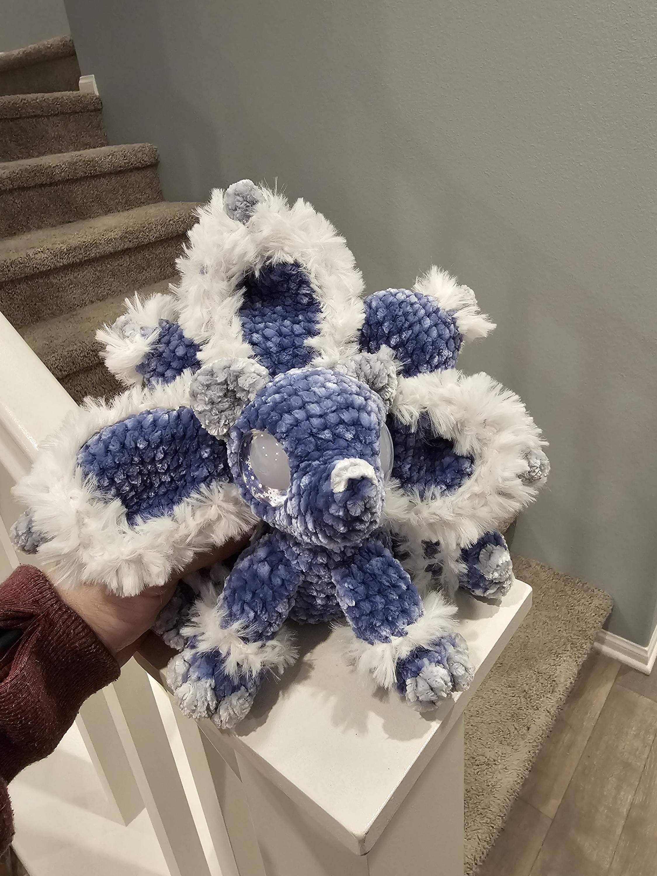 Handmade Crocheted Lotus the Snow fox