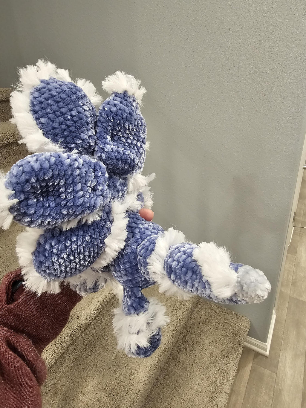 Handmade Crocheted Lotus the Snow fox