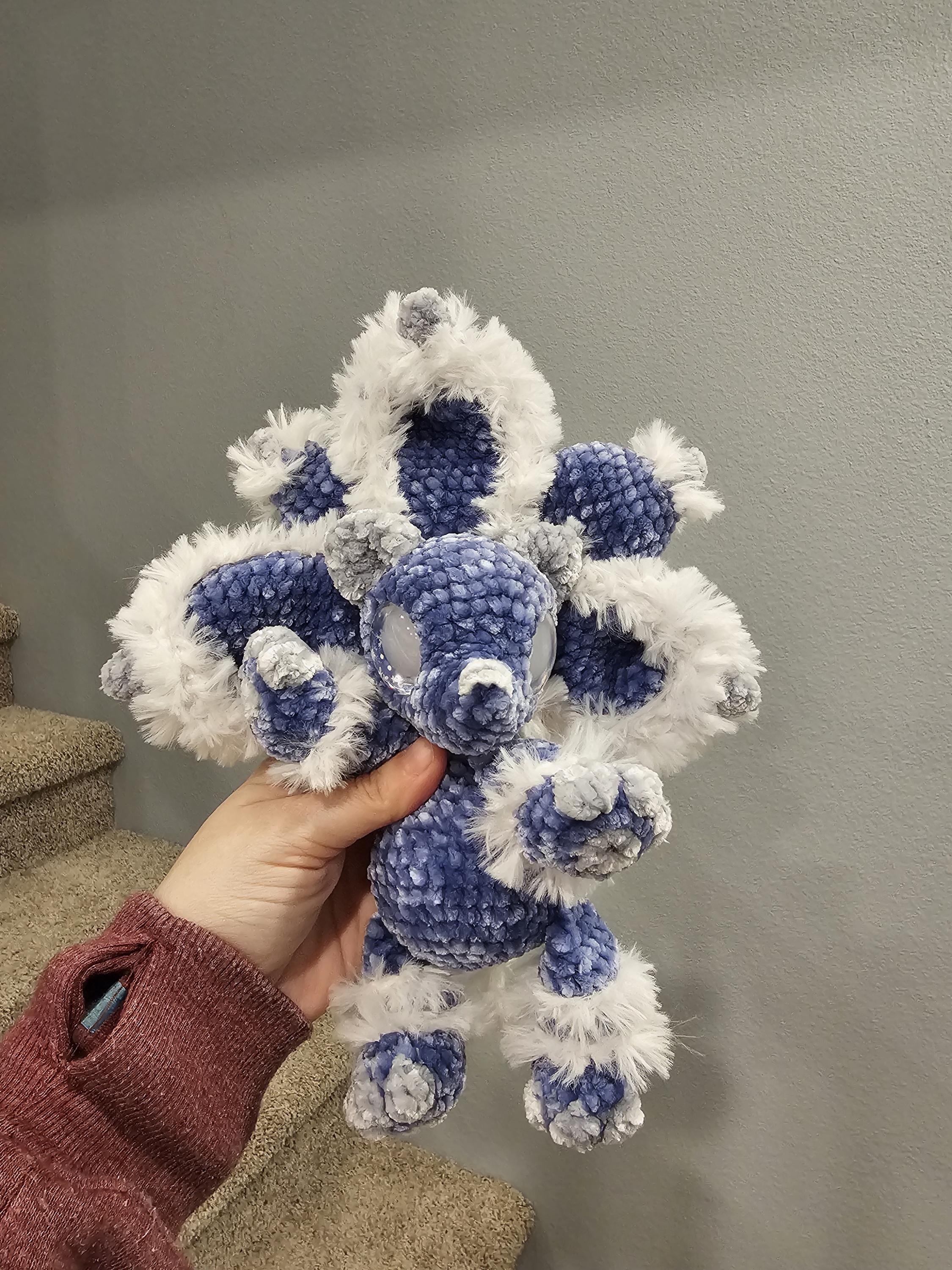 Handmade Crocheted Lotus the Snow fox